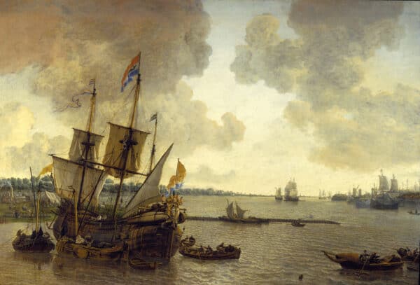 LIEVE PIETERSZ. VERSCHUIER - DE WALVISVAARDER 'PRINS WILLEM' OP DE NIEUWE MAAS BIJ ROTTERDAM