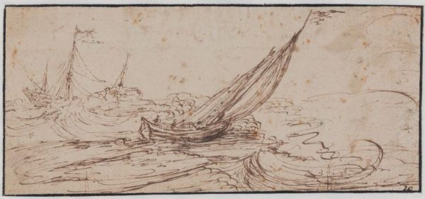 CORNELIS CLAESZ VAN WIERINGEN - SCHEPEN OP STORMACHTIGE ZEE