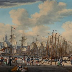 ENGEL HOOGERHEYDEN-HET VERZAMELEN VAN DE BATAAFSE VLOOT IN DE HAVEN VAN VLISSINGEN, 1804