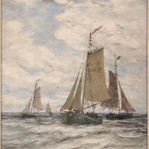 HENDRIK WILLEM MESDAG - BINNENVALLENDE SCHEVENINGSE BOMSCHUITEN