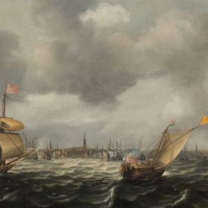 Justus de Verwer painting - Shipping on the IJ before Amsterdam ca. 1670