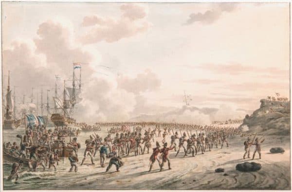 DIRK LANGENDIJK - LANDING VAN DE ENGELSE TROEPEN BIJ CALLANTSOOG, 27 AUGUSTUS 1799 - Afbeelding 2