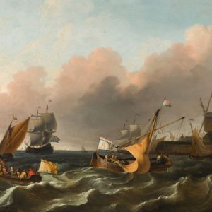 LUDOLF BACKHUYSEN - SCHEPEN OP HET IJ (AMSTERDAM)