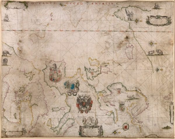 WILLEM JANSZ. BLAEU - PASCAERTE VAN ALLE ZÈCUSTEN VAN EUROPA, CA. 1625