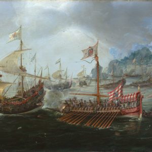 ANDRIES VAN EERTVELT - EEN GEVECHT TUSSEN SPAANSE GALJOENEN EN NEDERLANDSE OORLOGSSCHEPEN