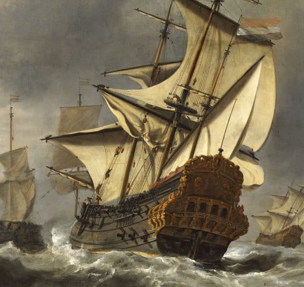 WILLEM  VAN DE VELDE DE JONGE - DE NEDERLANDSE VLOOT VERZAMELT ZICH VOOR DE VIERDAAGSE SLAG - Afbeelding 3