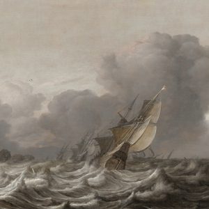 PIETER MULIER DE OUDE - ZEILSCHEPEN IN STORMACHTIG WEER