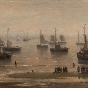 HENDRIK WILLEM MESDAG -VISSERSBOTEN VOOR ANKER (SCHEVENINGEN), ca. 1878