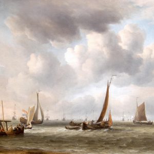 WILLEM VAN DE VELDE DE JONGE - DE NEDERLANDSE VLOOT VOOR ANKER OP DE REDE VAN TEXEL