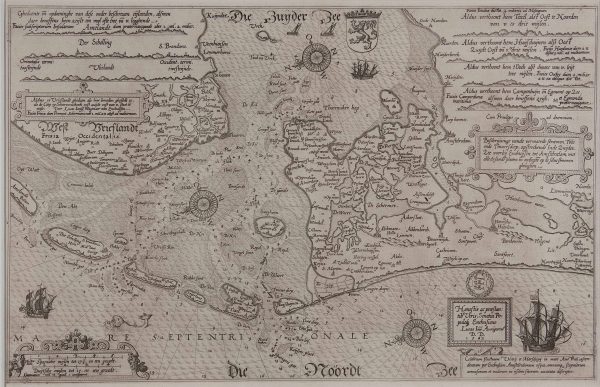 LUCAS JANSZOON WAGHENAER VAN ENCHUIJSEN - EERSTE GEGRAVEERDE ZEEKAART VAN DE ZUIDERZEE, 1583