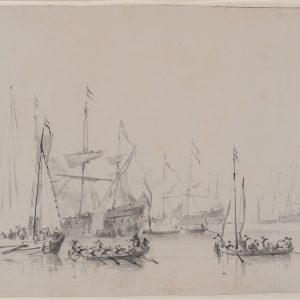 WILLEM VAN DE VELDE DE JONGE - SCHEPEN VOOR ANKER