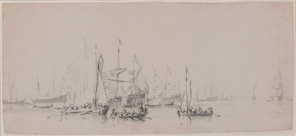 WILLEM VAN DE VELDE DE JONGE - SCHEPEN VOOR ANKER