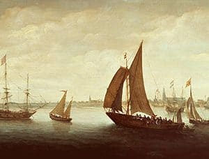 HANS GODERIS - TWEE VEERKAGEN VERLATEN DE HAVEN VAN HOORN, CA. 1625