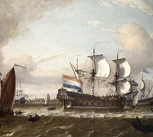 JAN CLAESZ. RIETSCHOOF - SCHEEPVAART IN DE HAVEN VAN HOORN