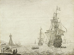 WILLEM VAN DE VELDE DE OUDE - DE 'BREDERODE' BIJ VLIELAND