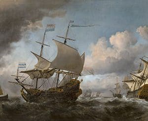 WILLEM  VAN DE VELDE DE JONGE - DE NEDERLANDSE VLOOT VERZAMELT ZICH VOOR DE VIERDAAGSE SLAG