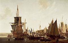 LIEVE PIETERSZ. VERSCHUIER - DE ‘ZEVEN PROVINCIËN’ BIJ DE INGANG VAN DE OUDE HAVEN VAN ROTTERDAM