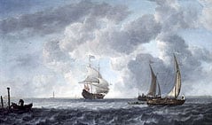 SIMON DE VLIEGER - EEN KALME ZEE, ca. 1635