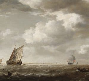 SIMON DE VLIEGER - ZEILSCHEPEN BIJ DE MONDING VAN DE MAAS