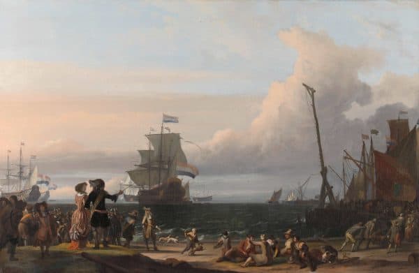 LUDOLF BACKHUYSEN - HOLLANDSE SCHEPEN OP DE REDE VAN TEXEL