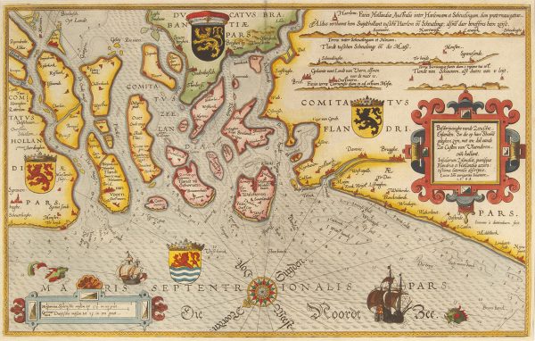 LUCAS JANSZOON WAGHENAER (VAN ENCHUIJSEN) - VROEGE STAAT VAN EEN ZEEWAARTSGERICHTE ZEEKAART