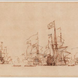 WILLEM VAN DE VELDE DE JONGE - DE 'BRITANNIA' EN ANDERE ENGELSE EN NEDERLANDSE OORLOGSSCHEPEN OP ZEE