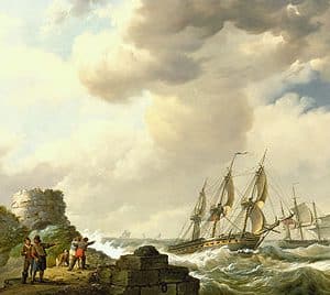 JOHANNES HERMANUS KOEKKOEK - SCHEEPVAART VOOR EEN ROTSACHTIGE KUST