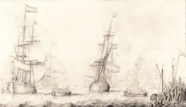WILLEM VAN DE VELDE DE OUDE - NEDERLANDSE SCHEPEN VOOR DE KUST