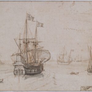 CORNELIS CLAESZ VAN WIERINGEN - SCHEPEN IN EEN RIVIERMONDING, ca. 1616