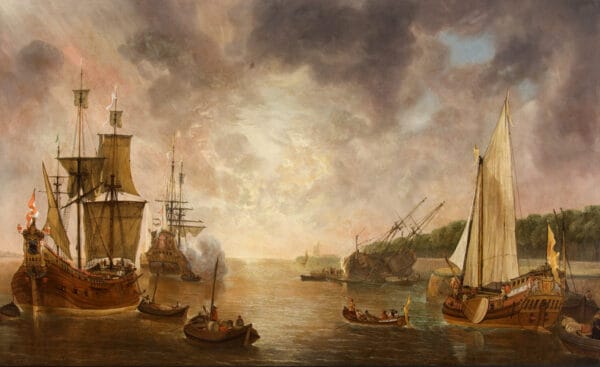 LIEVE PIETERSZ. VERSCHUIER - SCHEEPVAART OP DE MAAS BIJ ROTTERDAM BIJ ONDERGAANDE ZON