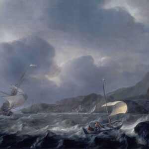 LUDOLF BACKHUYSEN - SCHEPEN VOOR EEN ROTSACHTIGE KUST