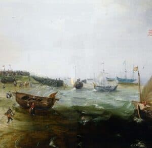CORNELIS VERBEECK, GENAAMD SMIT-VISAFSLAG OP HET STRAND BIJ PETTEN