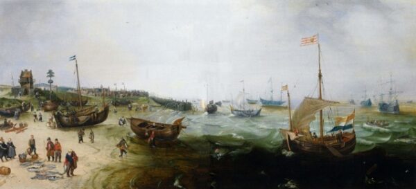 CORNELIS VERBEECK, GENAAMD SMIT-VISAFSLAG OP HET STRAND BIJ PETTEN