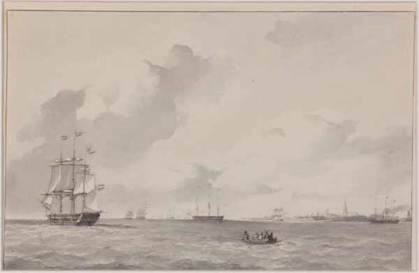 PETRUS JOHANNES SCHOTEL-HET NEDERLANDSE MARINE ESKADER OP EXERCITIE IN DE MIDDELLANDSE ZEE IN 1843 - Afbeelding 2