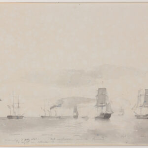 PETRUS JOHANNES SCHOTEL-HET NEDERLANDSE MARINE ESKADER OP EXERCITIE IN DE MIDDELLANDSE ZEE IN 1843