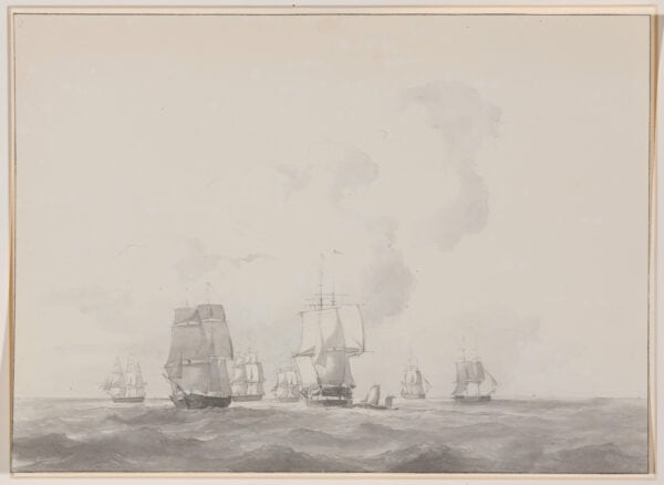 PETRUS JOHANNES SCHOTEL-HET NEDERLANDSE MARINE ESKADER OP EXERCITIE IN DE MIDDELLANDSE ZEE IN 1843 - Afbeelding 5