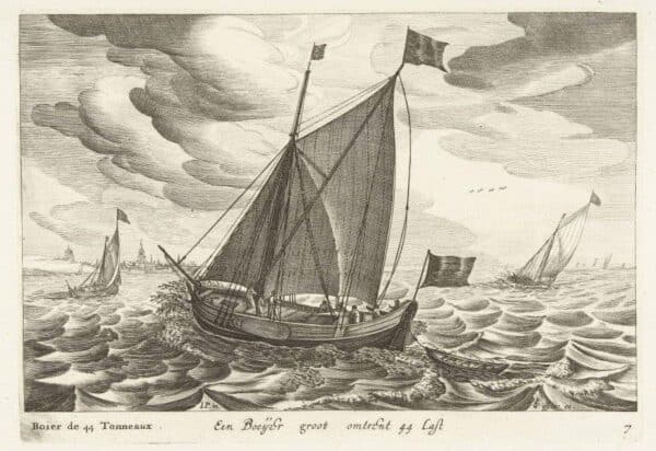 JAN PORCELLIS-Scheepvaart op de Noordzee voor de eilanden Vlieland en Terschelling - Afbeelding 3
